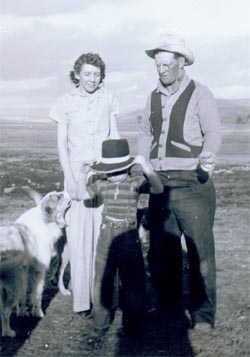 Berneta, Ivan, and Charlie Doig in Montana; ranch life before the winter of '44